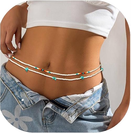 African Waist Beads Set – Colorful Body Jewelry & Waist Chain